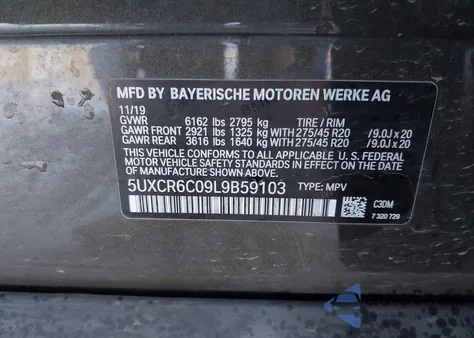 2020 BMW X5 xDrive40I z USA, uszkodzony, nr VIN 5UXCR6C09L9B59103